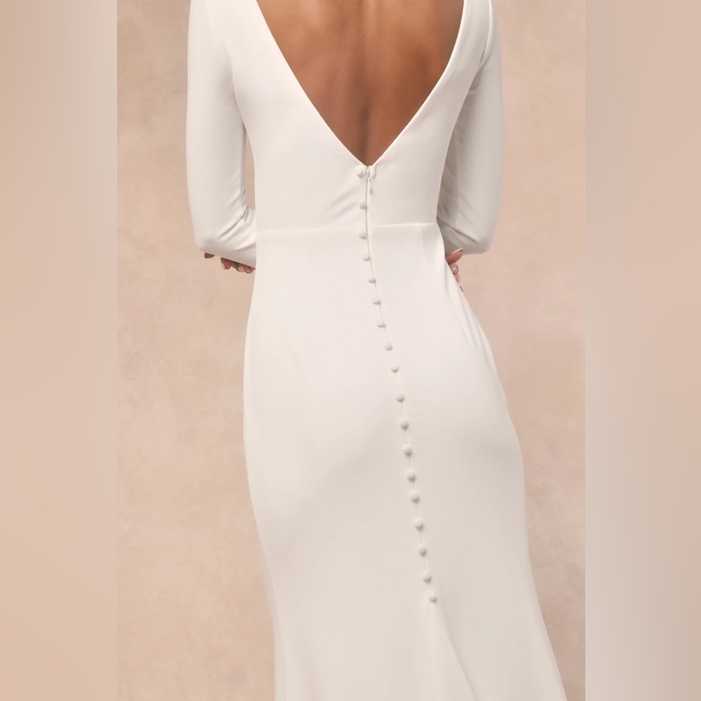 Lulus Feeling of Forever White Long Sleeve Mermaid Maxi Dress - Picture 4 of 14